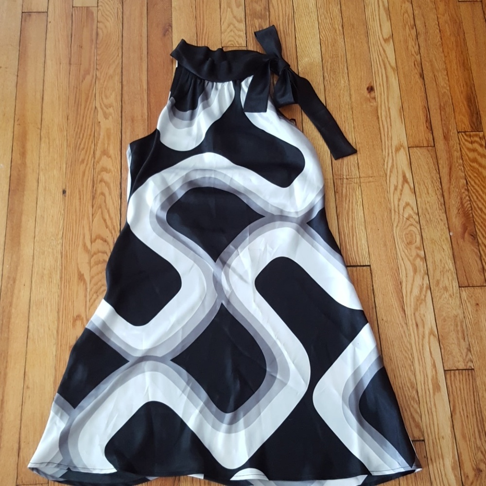 Side neck tie cocktail dress